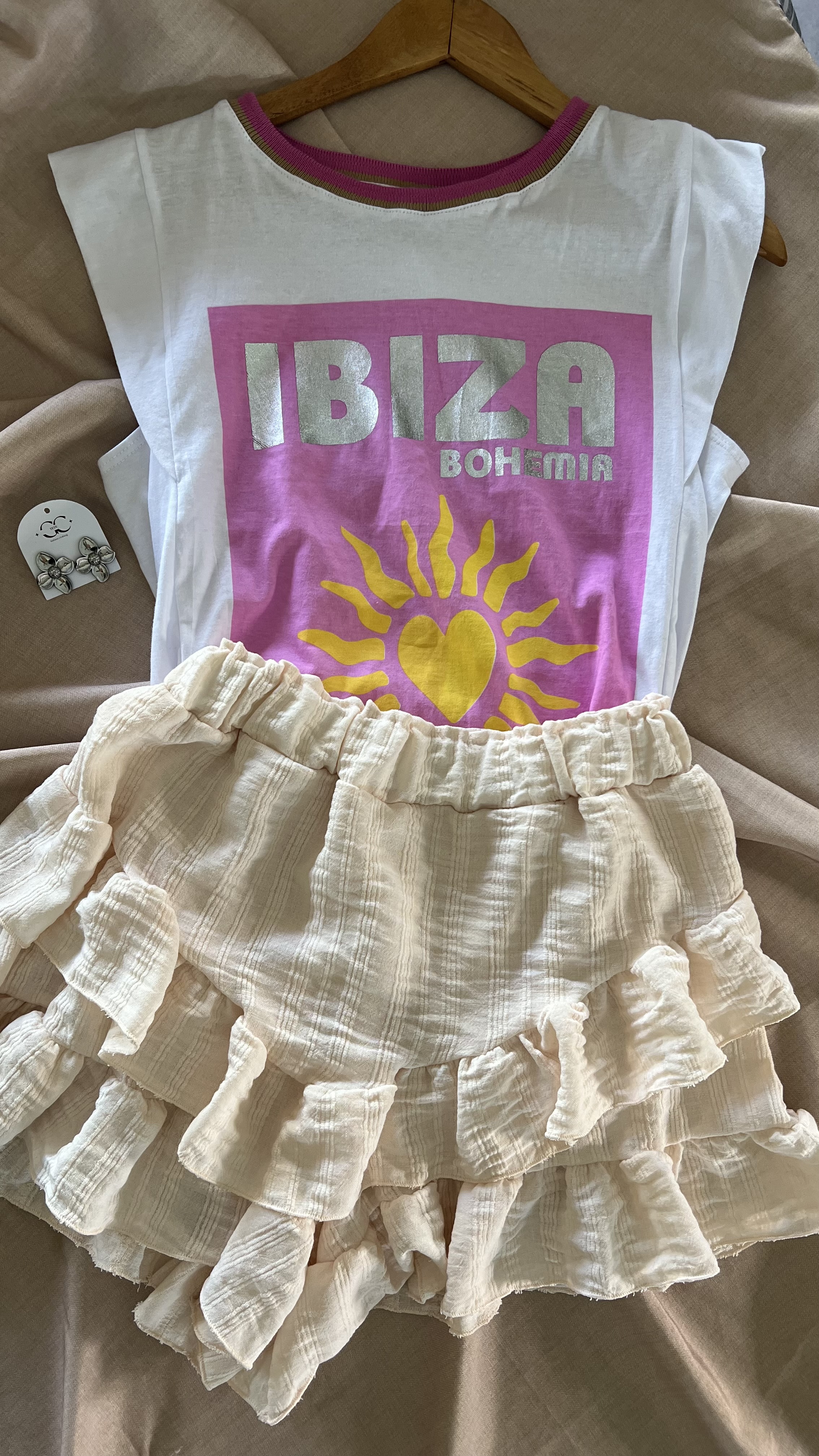 Musculosa IBIZA cuello rosa