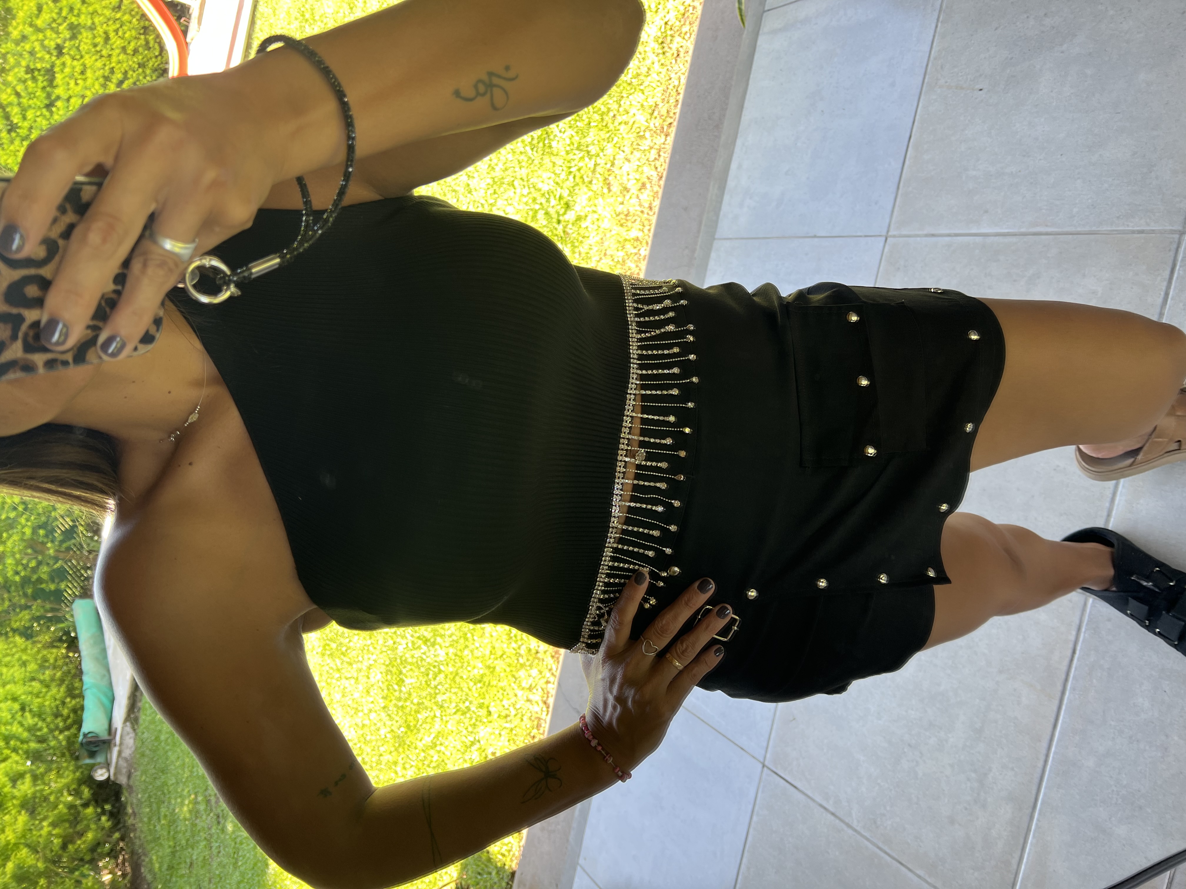 Pollera pantalon Vengalina con tachas