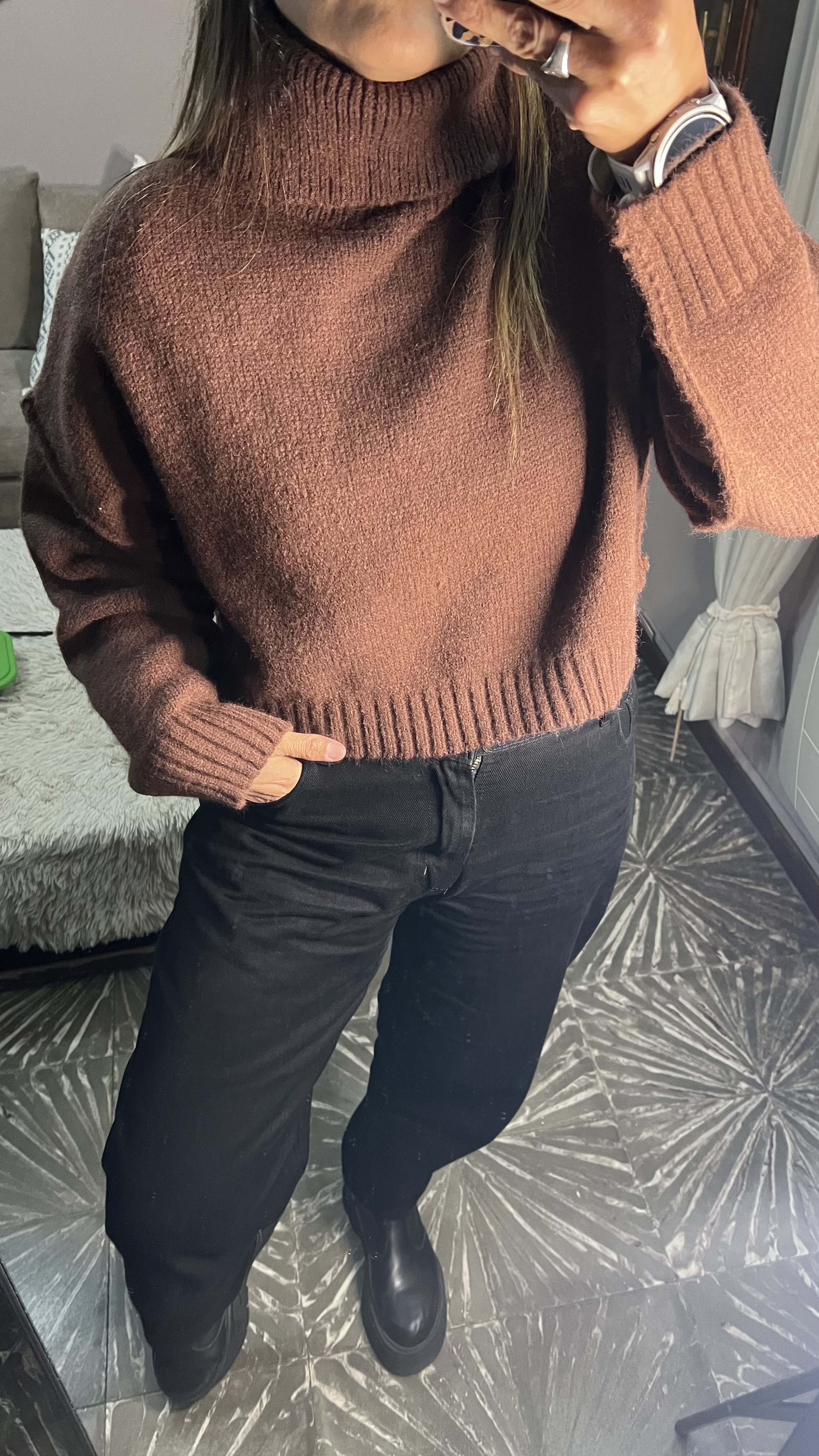 Poleron Crop - Chocolate