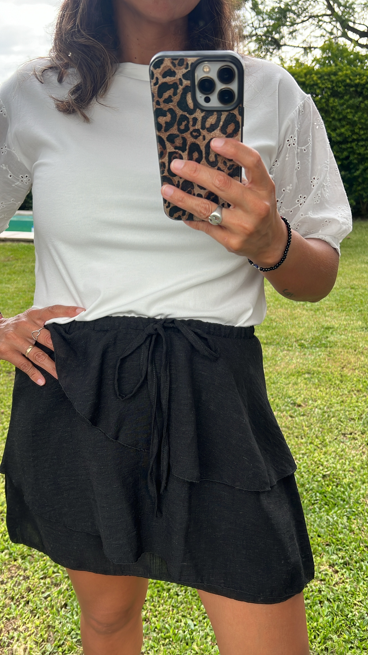 Remera manga globo brodery