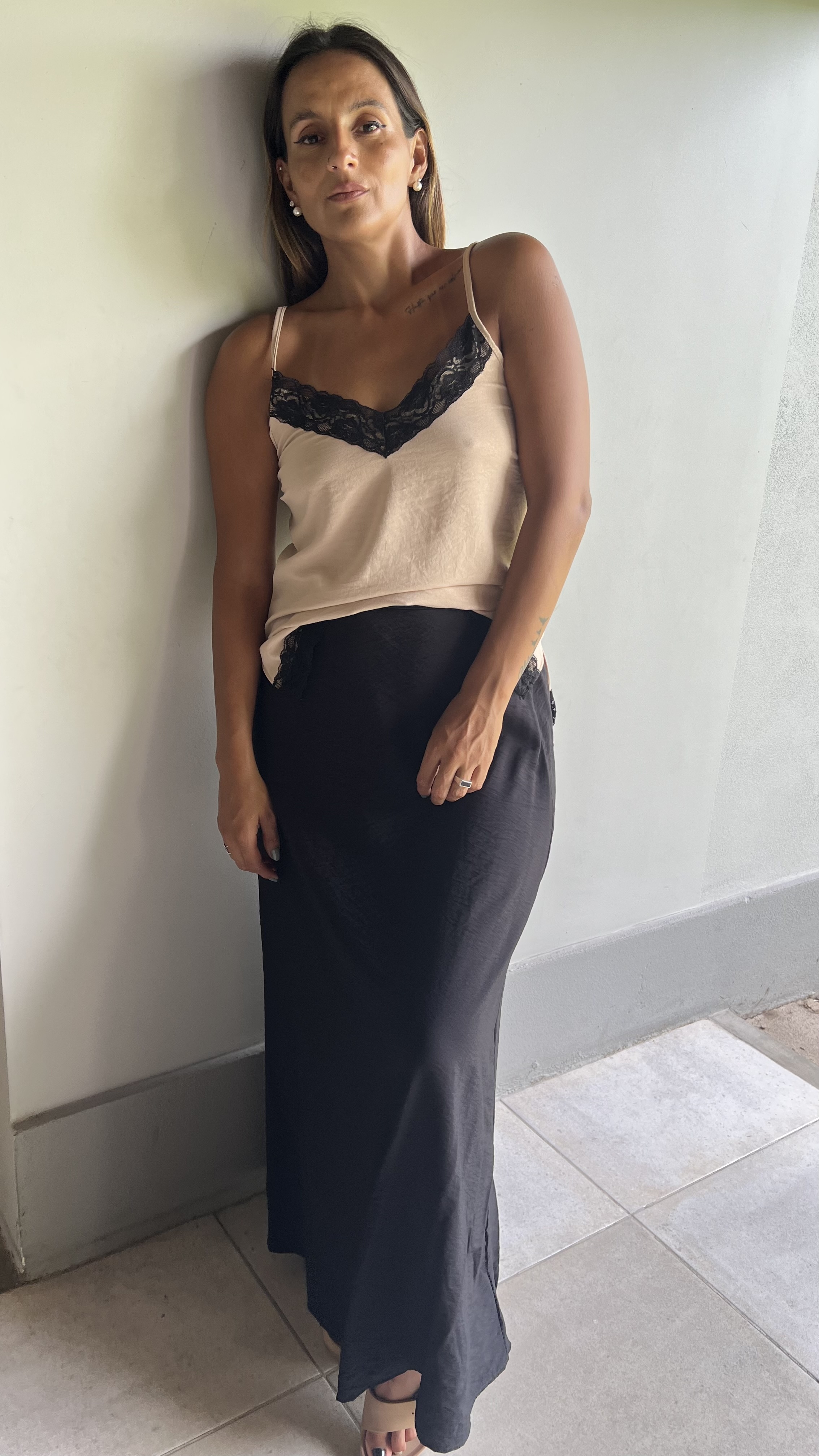 Solera Lencera bretel regulable y puntilla