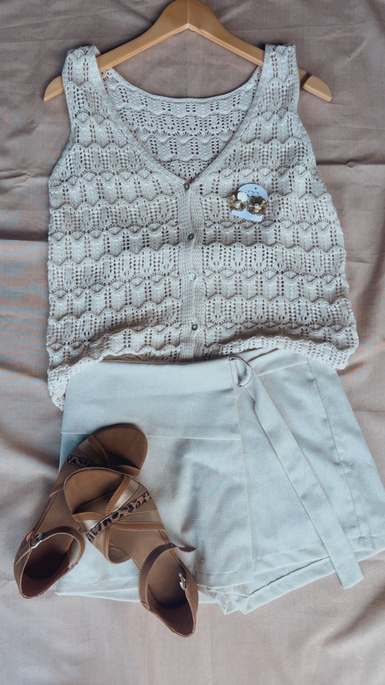 Pollera Pantalon lino con detalle hebilla